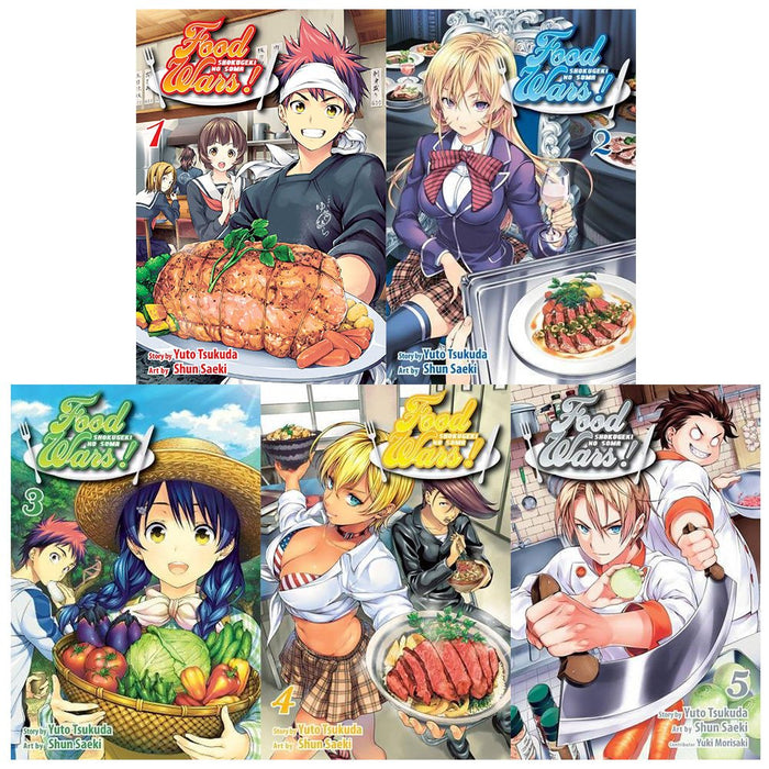 Food wars shokugeki no soma gn series 1 :5 Books Collection Set - The Book Bundle