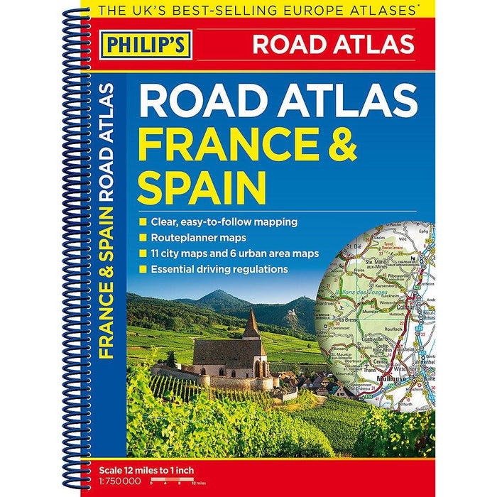 Philip's France and Spain Road Atlas: Spiral (Philips Road Atlas) - The Book Bundle