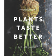 Book set titled "Plants Taste Better; Lose Weight For Good" by Richard Buckley, featuring slow cooker soup diet tips for beginners.