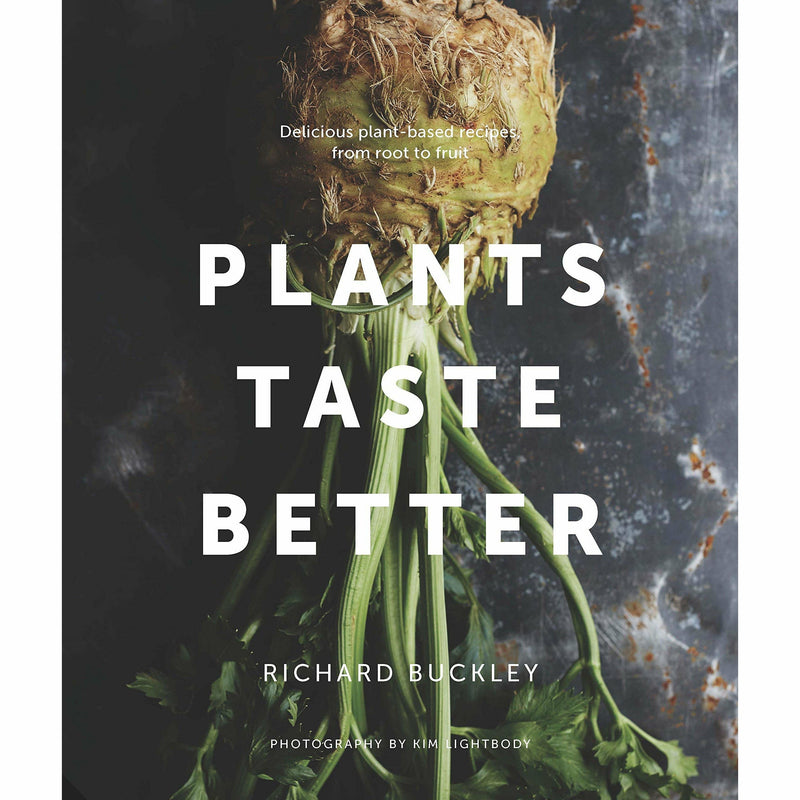 Book set titled "Plants Taste Better; Lose Weight For Good" by Richard Buckley, featuring slow cooker soup diet tips for beginners.