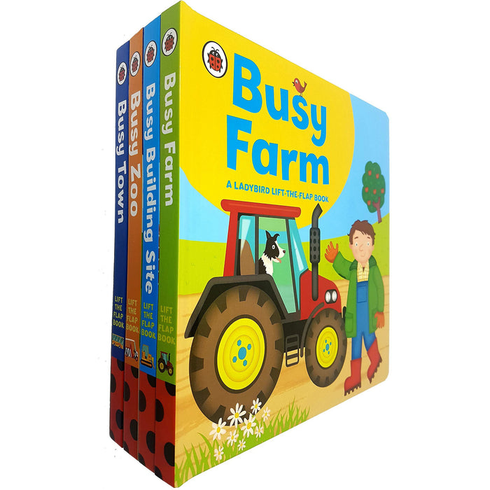 Ladybird lift-the-flap Book Busy Series 4 Books Collection Set (Busy Farm, Busy Building Site, Busy Zoo, Busy Town) - The Book Bundle