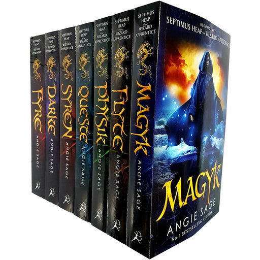 Septimus Heap Angie Sage 7 Books Collection Set (Wizard Apprentice Series) Fyre, Darke, Syren, Queste, Physik, Flyte and Magyk - The Book Bundle