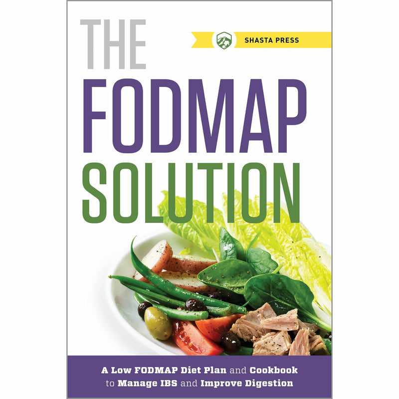 Set of five books including The IBS Elimination Diet and Cookbook by Harmony Books, featuring low-FODMAP diet plans and recipes.
