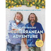 The Hairy Bikers' Mediterranean Adventure 2-book collection set by Hairy Bikers featuring colorful cookbook covers and recipes.
