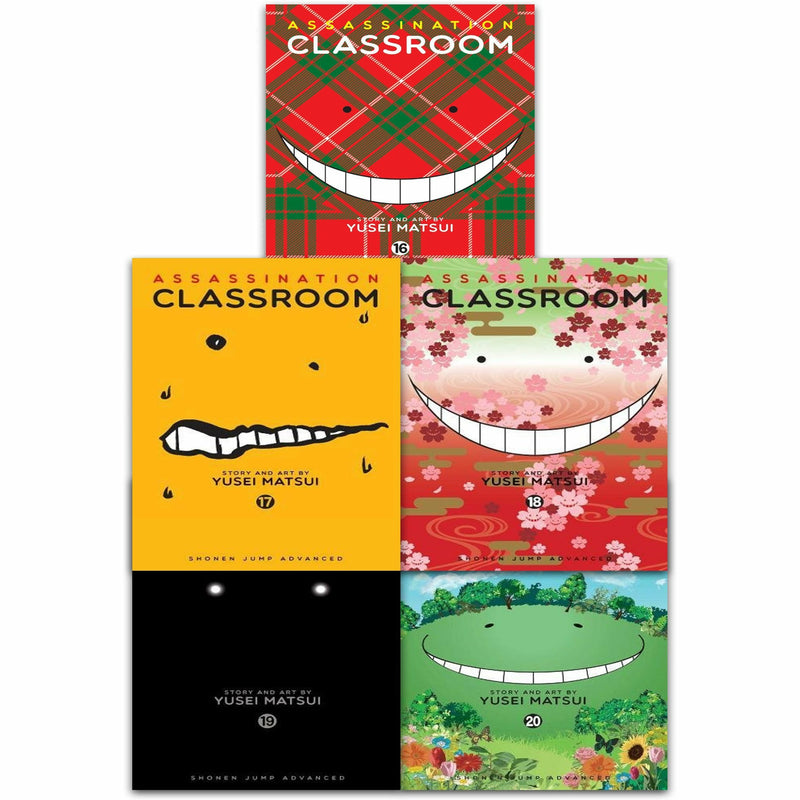 Assassination Classroom 5-book collection set by Yusei Matsui, paperback fiction series, featuring colorful cover artwork.