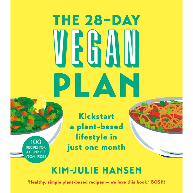 Set of five paperback vegan and longevity diet books by Kim Julie Hansen and Iota, featuring health tips and fasting strategies.