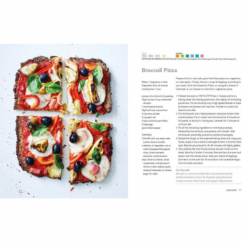 Paperback book titled "The Gut Health Diet Plan" by Christine Bailey, featuring recipes to improve digestion and wellbeing.