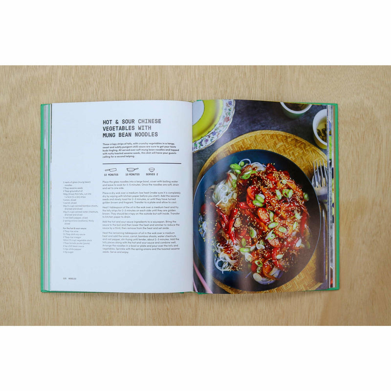 Hardcover of The Veggie Chinese Takeaway Cookbook by Kwoklyn Wan featuring colorful vegetable dishes and wok cooking techniques.