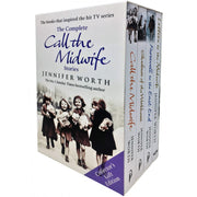 Set of four paperback Call the Midwife books by Jennifer Worth, non-fiction collection with vintage-style covers from Orion Books.