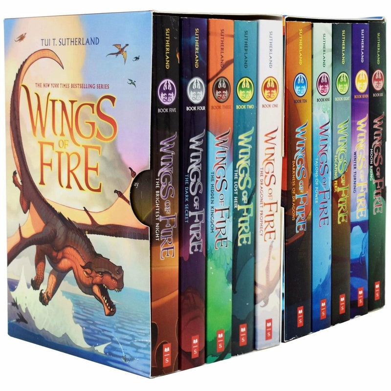 Wings of Fire Series 1-10 Books Collection Set (The Brightest Night, The Dark Secret, The Hidden Kingdom, The Lost Hair) - The Book Bundle