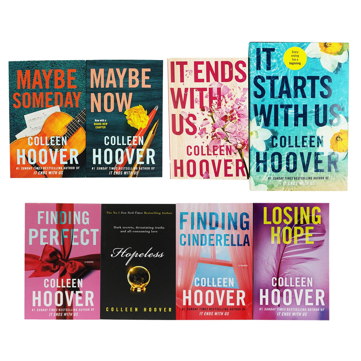 Colleen Hoover 8 Books Collection Set [Losing Hope, Finding Cinderella — The Book Bundle