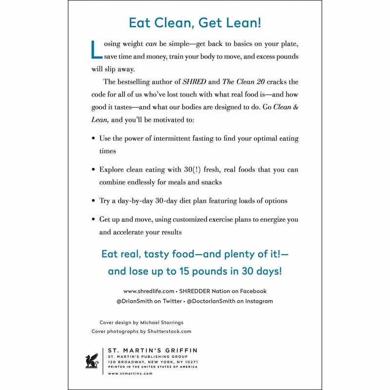 Paperback of "Clean & Lean: Eat Clean, Get Lean" by Ian Smith, featuring a clean design with the book cover visible.