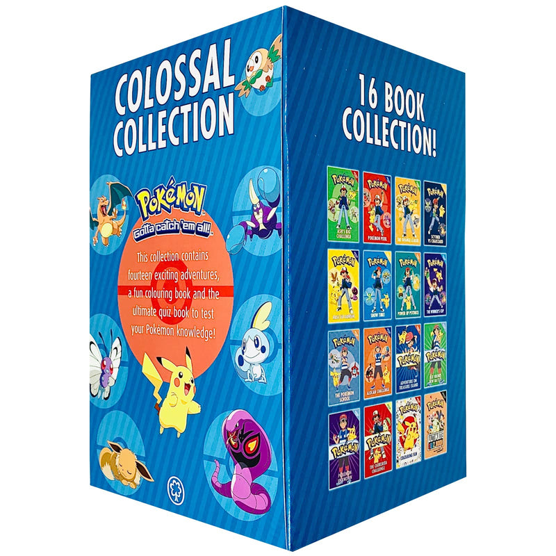 Pokémon Colossal Collection 16 Books Box Set (Ash's Big Challenge, Pokémon Peril) - The Book Bundle