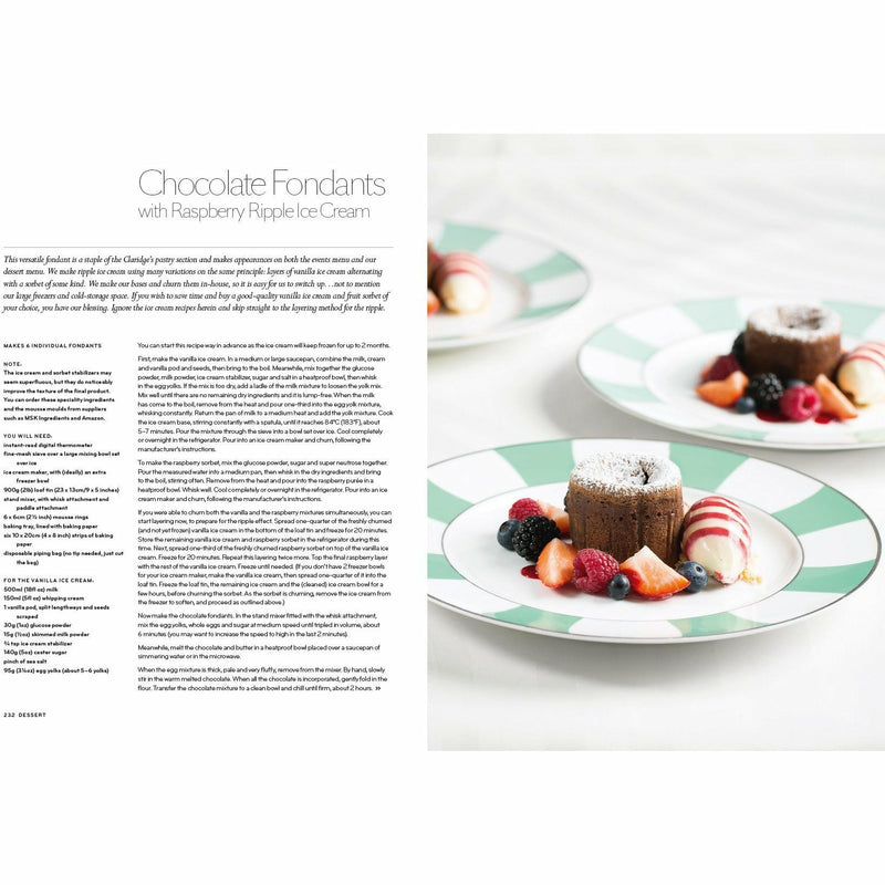 Hardcover copy of Claridge's: The Cookbook by Martyn Nail and Meredith Erickson, featuring elegant cover design.