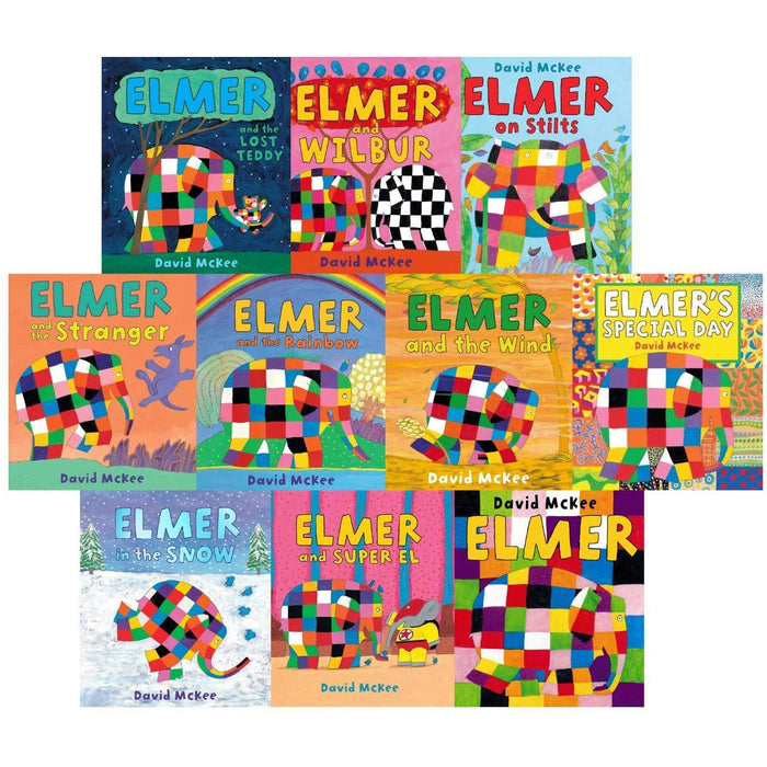 Elmer 10 Book Collection Set - Children Picture Flats Illustrated Elephant Pack Paperback - The Book Bundle