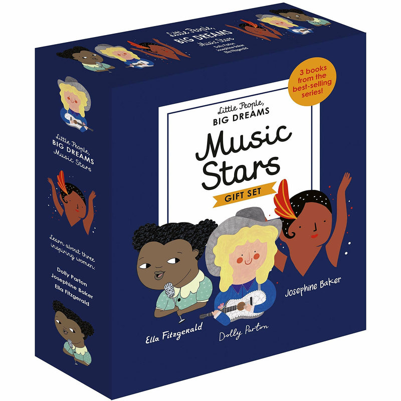 Hardcover book cover of "Little People, BIG DREAMS: Music Stars" by Maria Isabel Sanchez Vegara, featuring vibrant illustrations.