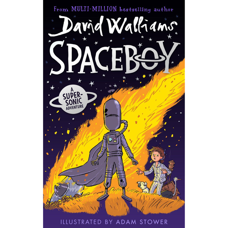 David Walliams Collection 2 books set featuring "Robodog" and "Spaceboy" by HarperCollinsChildren’sBooks, with colorful book covers visible.