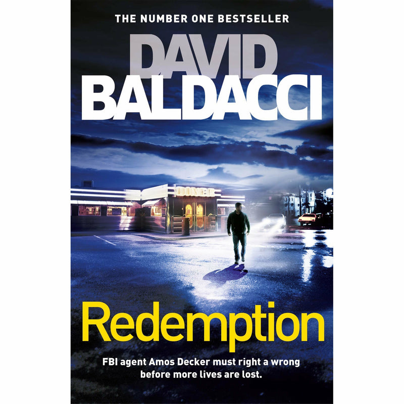 Set of five paperback Amos Decker Series books by David Baldacci, featuring crime fiction with engaging covers.
