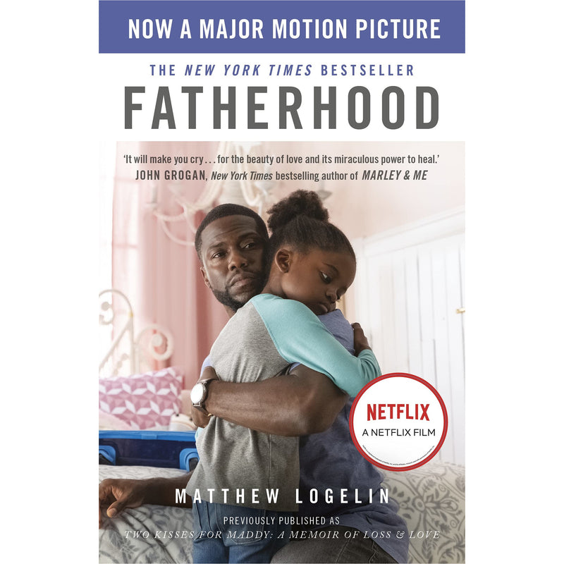 Book cover image for "Fatherhood" by Matt Logelin, published by Hodder & Stoughton, featuring the movie adaptation on Netflix.