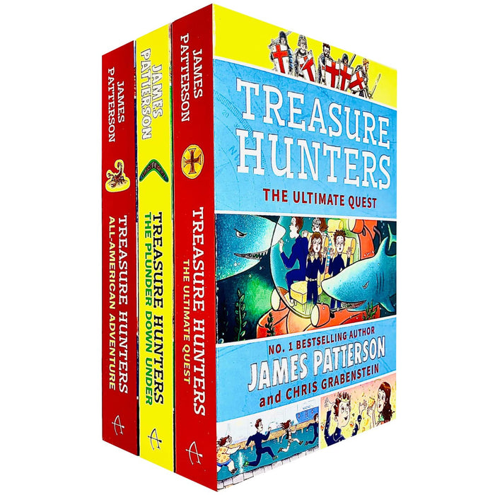 Treasure Hunters Series 6-8 Books Collection Set By James Patterson (All-American Adventure, The Plunder Down Under & Ultimate Quest) - The Book Bundle