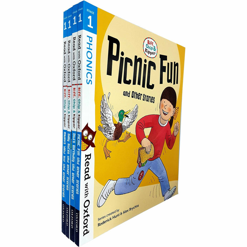 Read With Oxford Stage 1: Biff, Chip and Kipper Collection 4 Books Set - The Book Bundle