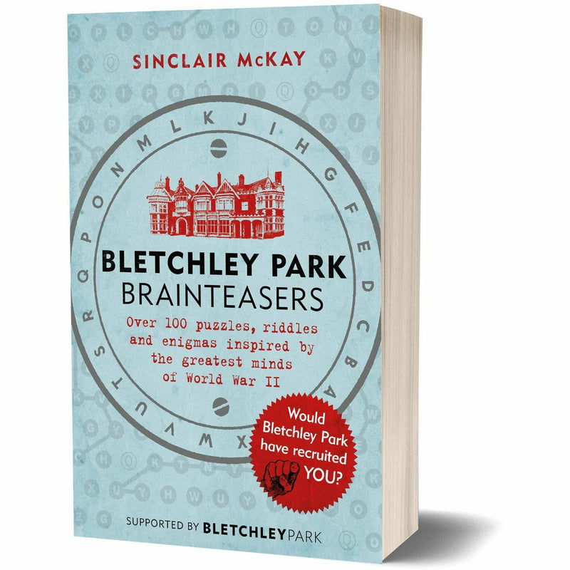 Collection of two paperback puzzle books by Sinclair McKay featuring Scotland Yard mysteries and Bletchley Park brainteasers.