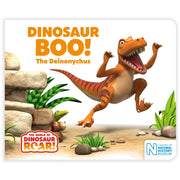 Set of four Dinosaur Roar board books by Jeanne Willis and Peter Curtis from Macmillan, featuring colorful dinosaur illustrations.