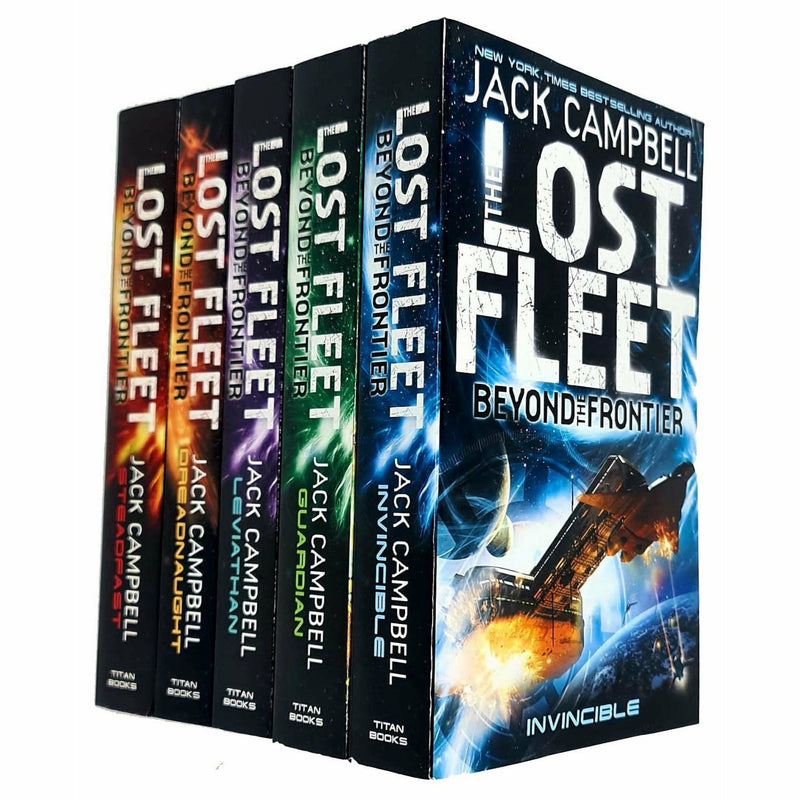 Jack Campbell Lost Fleet Beyond the Frontier Series 5 Books Collection Set (Invincible, Guardian, Leviathan, Dreadnaught, Steadfast) - The Book Bundle