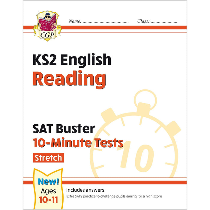 CGP New KS2 English SAT Buster 10-Minute Tests Reading Foundation, Reading Book 1 & 2, Reading Stretch 4 Books Collection Set - The Book Bundle