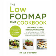 Paperback cookbook by Dr. Sue Shepherd featuring 150 low-FODMAP recipes for digestive relief and healthy eating.