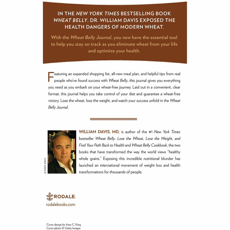 Wheat Belly Journal by Dr. William Davis, spiral-bound diet journal focusing on gluten-free eating and healthy lifestyle.