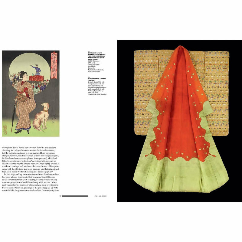 Hardcover of "Kimono: Kyoto to Catwalk" by Anna Jackson, published by V & A Publications, showcasing a detailed kimono design.