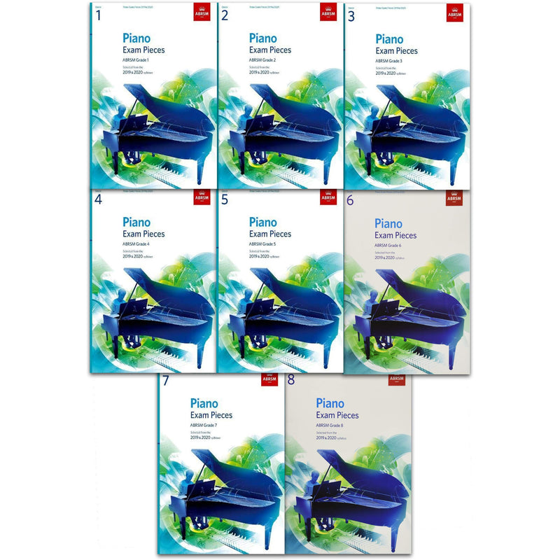 ABRSM Piano Exam Pieces 8 Books Collection Set 2019-2020 Syllabus Grade 1-8 - The Book Bundle