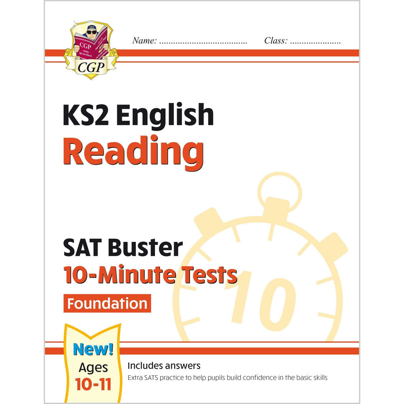 CGP New KS2 English SAT Buster 10-Minute Tests Reading Foundation, Reading Book 1 & 2, Reading Stretch 4 Books Collection Set - The Book Bundle