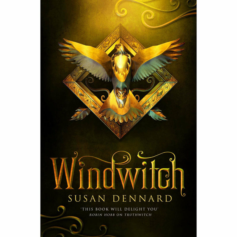 Three paperback books from the Witchlands series by Susan Dennard, featuring colorful covers and young adult fantasy themes.