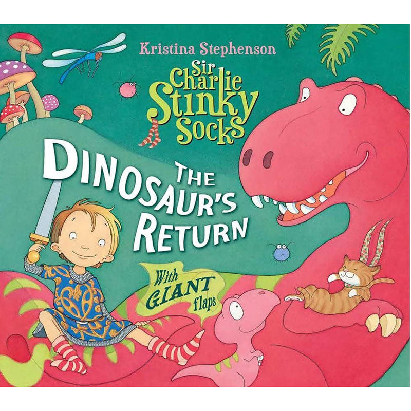 Sir Charlie Stinky Socks book collection by Kristina Stephenson, featuring seven colorful storybooks with whimsical illustrations.