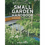 Hardcover RHS Small Garden Handbook by Andrew Wilson, featuring tips for making the most of your outdoor space.