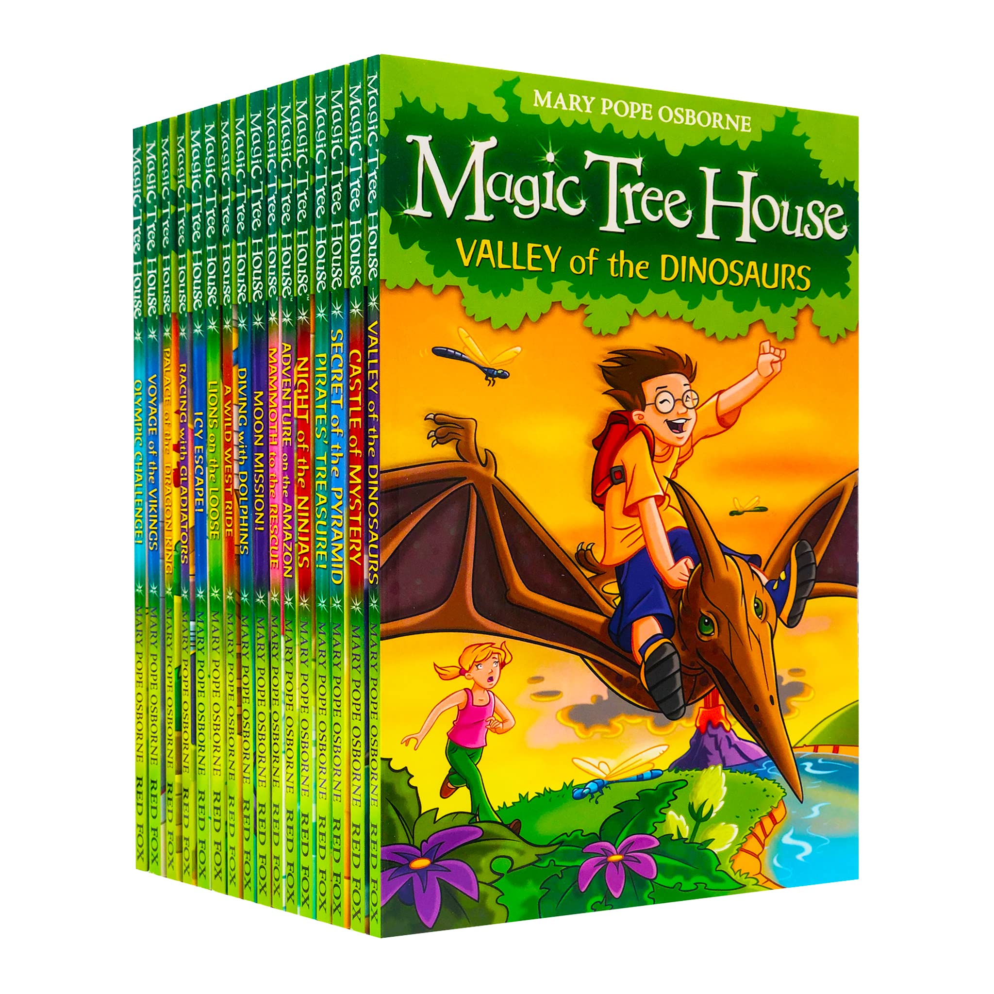 Mary Pope Osborne Magic Tree House 16 Books Collection Set (Moon Mission!, Icy Escape!, Olympic Challenge!, Castle of Mystery)