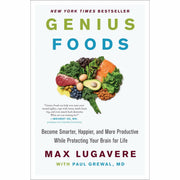 Set of three books by Max Lugavere, featuring "Genius Foods," "The XX Brain," and "The Brain: The Story of You" in mixed formats.