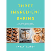 Set of three cookbooks featuring simple slow cooker and three-ingredient baking recipes by Iota, Sarah Rainey, and Jamie Oliver.