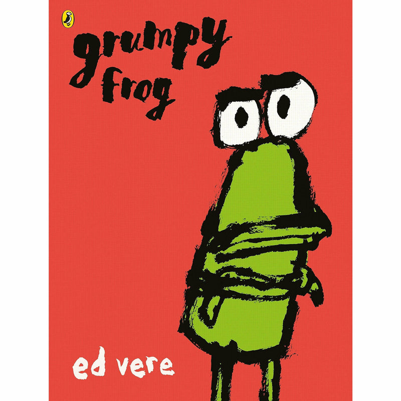 Set of six Puffin paperback books by Ed Vere featuring Grumpy Frog, How to Be a Lion, Mr Big, and other fiction titles.