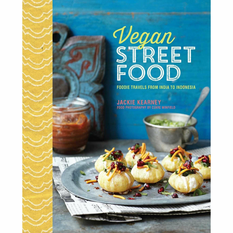 Set of three vegan cookbooks by Iota & Jérôme Eckmeier, featuring beginner-friendly street food recipes in mixed formats.