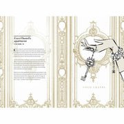 Illustrated hardcover travel guide "Paris: Through a Fashion Eye" by Megan Hess, featuring stylish Parisian fashion scenes.