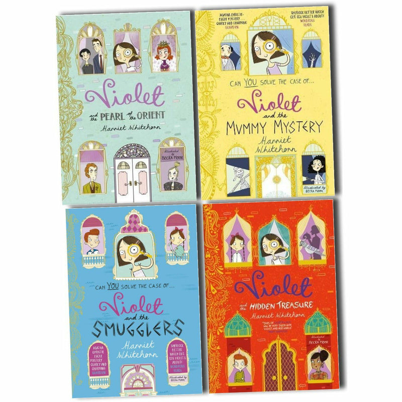 Violet 4 Books Collection Set by Harriet Whitehorn for ages 7-9, paperback series featuring colorful covers and engaging stories.