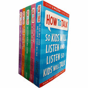 Five-book collection of "How To Talk So Kids Will Listen" by Adele Faber and Elaine Mazlish, featuring paperback editions with colorful covers.