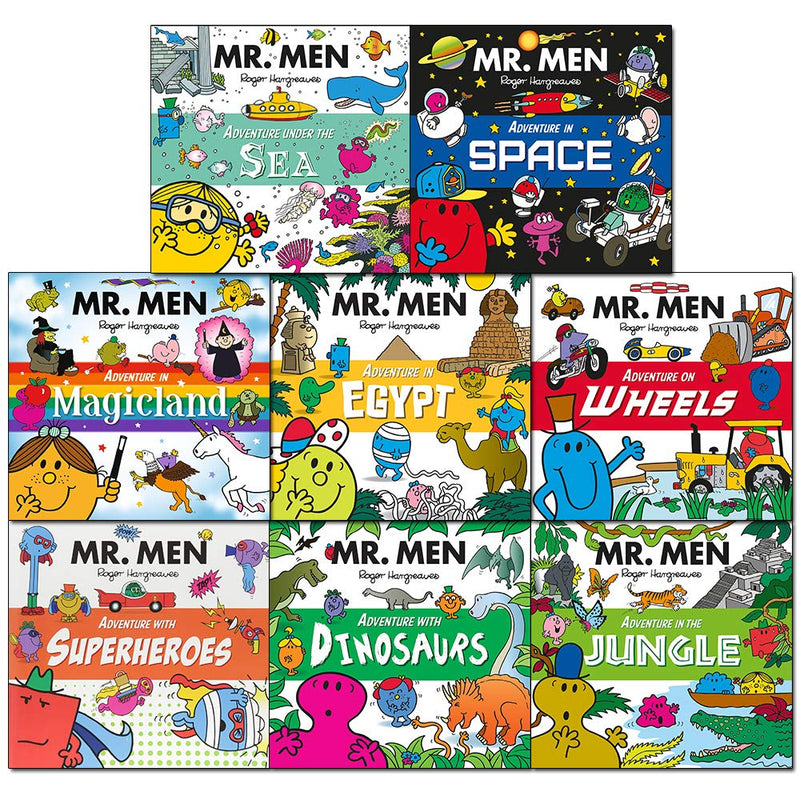 Set of eight Mr Men and Little Miss board books by Roger Hargreaves, featuring colorful character illustrations from the Egmont collection.