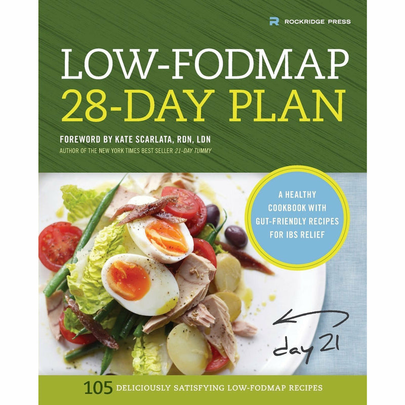 Set of five IBS elimination diet and cookbook books by Harmony Books/Shasta Press, featuring low-FODMAP meal plans and dietary guides.