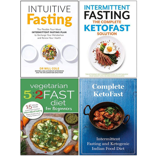 Intuitive Fasting, Complete KETOFAST Solution Intermittent Fasting, Vegetarian 5:2 Fast Diet for Beginners, Complete KetoFast 4 Books Collection Set - The Book Bundle