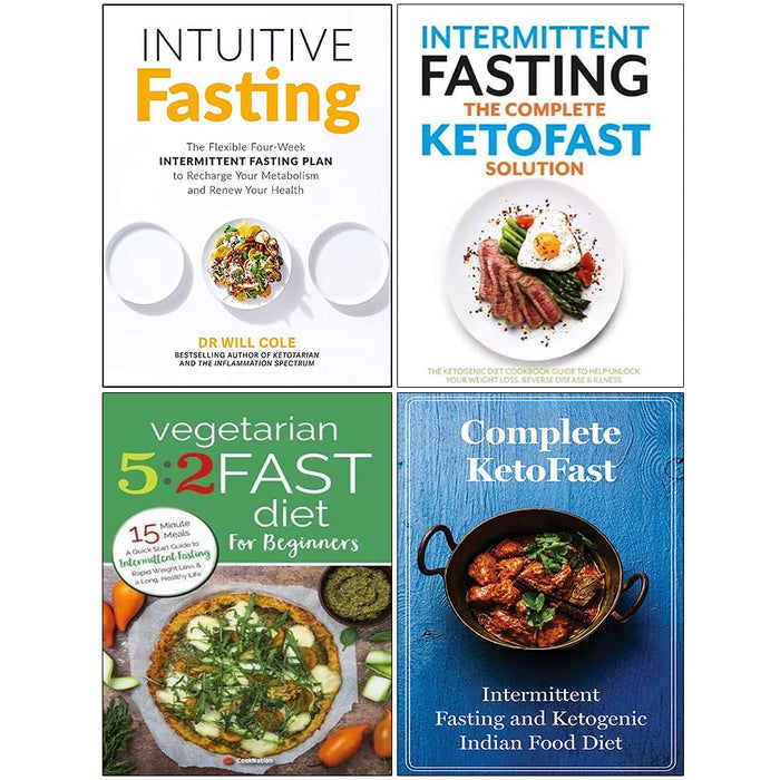 Intuitive Fasting, Complete KETOFAST Solution Intermittent Fasting, Vegetarian 5:2 Fast Diet for Beginners, Complete KetoFast 4 Books Collection Set - The Book Bundle