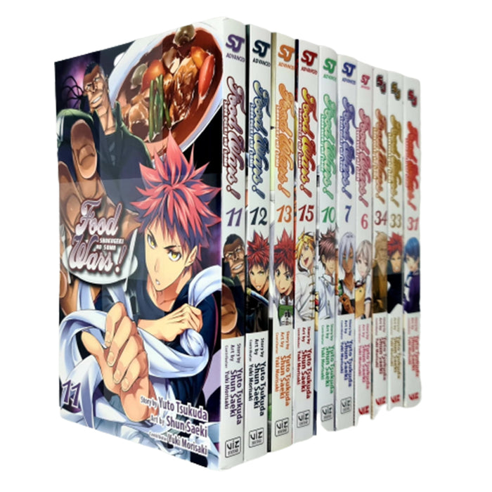 Food Wars!: Shokugeki no Soma Series 10 Books Set Vol. 6 7 10 11 12 13 15 31 33 34 - The Book Bundle